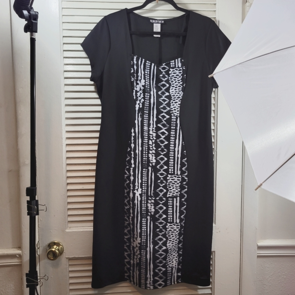Black Dress with batik patters.